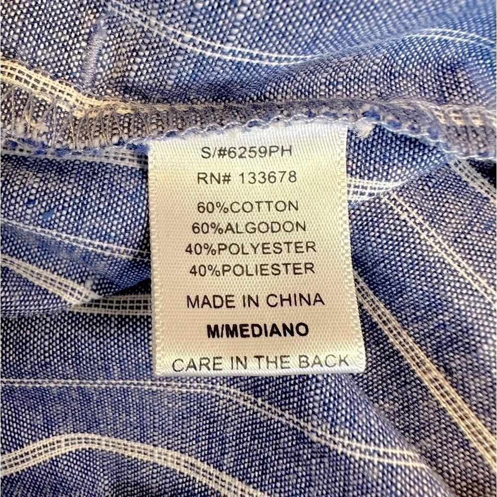 Love Tree High Waist Blue and White Stripe Paper Bag Shorts Size Medium NWOT - Picture 6 of 10